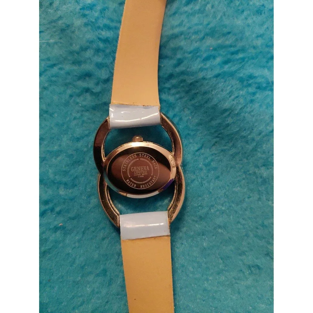 New Geneva Limited Light Blue Double C Rhinestone Watch